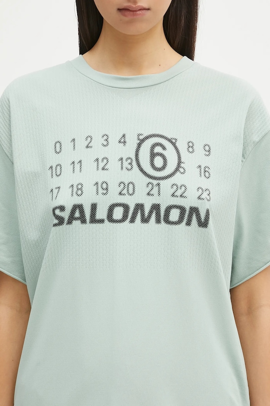 Тениска MM6 Maison Margiela x Salomon тюркоазен S52GC0345