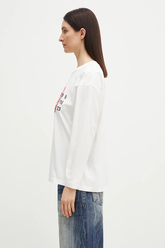 Pamučna majica dugih rukava MM6 Maison Margiela S62GD0197 bijela SS25