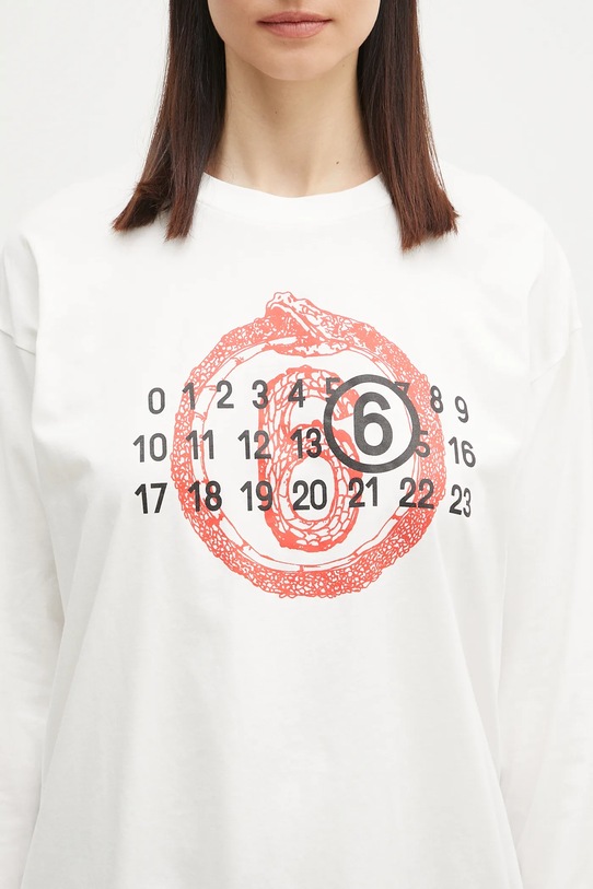 MM6 Maison Margiela longsleeve din bumbac alb S62GD0197
