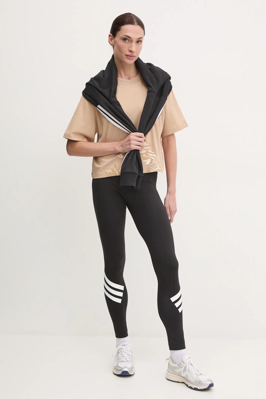 Хлопковая футболка adidas Essentials Animal JM1745 бежевый SS25