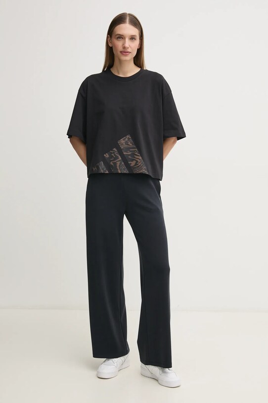 Bavlněné tričko adidas Essentials Animal JM5886 černá SS25