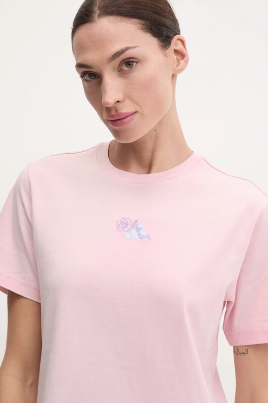 adidas t-shirt bawełniany W L MINI TEE różowy JN8262
