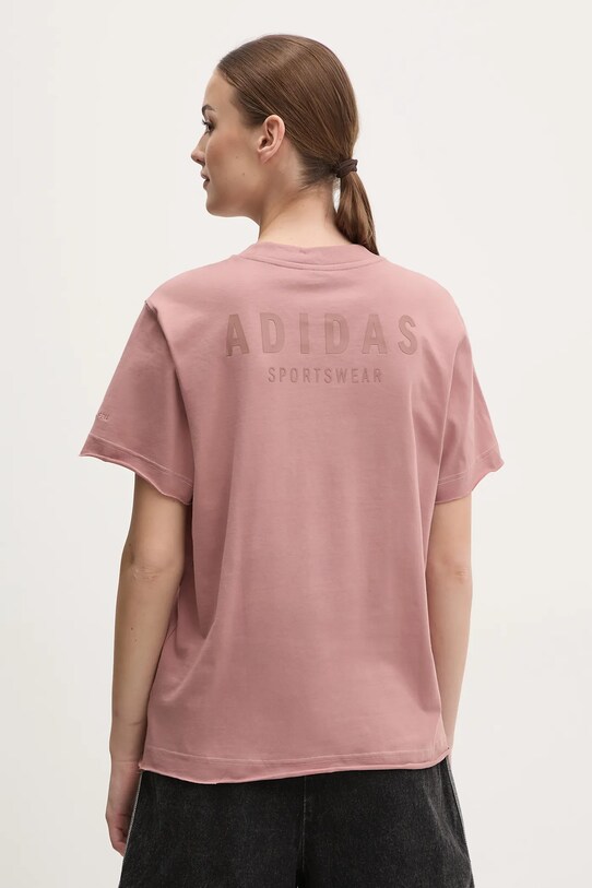 Дрехи Памучна тениска adidas ALL SZN Graphic JN7385 розов