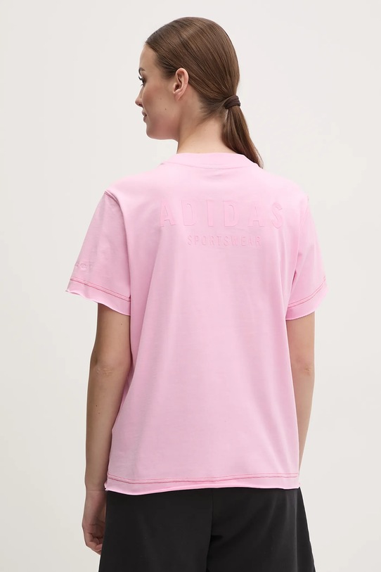 Одежда Хлопковая футболка adidas ALL SZN Graphic JN7386 розовый