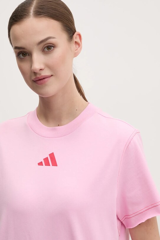 Памучна тениска adidas ALL SZN Graphic розов JN7386