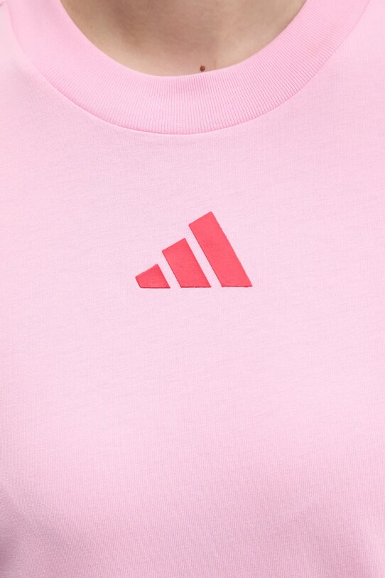 Памучна тениска adidas ALL SZN Graphic JN7386 розов