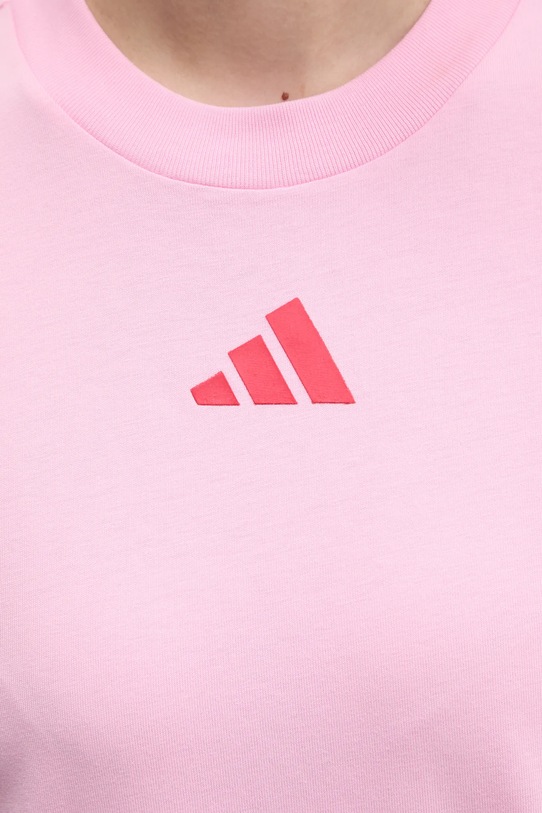 Хлопковая футболка adidas ALL SZN Graphic JN7386 розовый