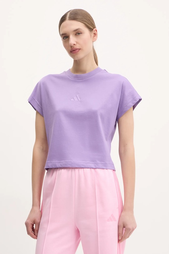 adidas t-shirt ALL SZN bawełna fioletowy JJ1236