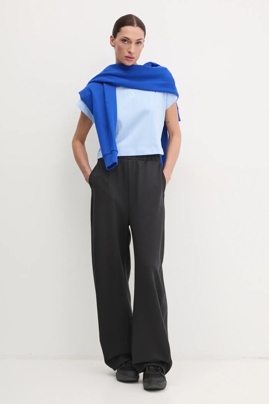 Хлопковая футболка adidas ALL SZN JJ1238 голубой SS25
