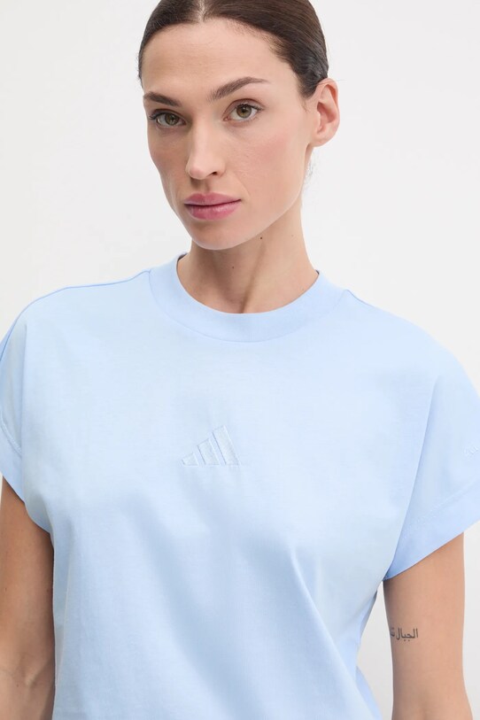 adidas t-shirt bawełniany ALL SZN niebieski JJ1238