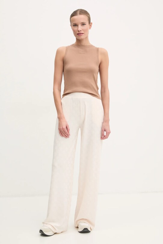 Bavlnený top Guess GELSEY V5RP14.KCOI1 hnedá SS25
