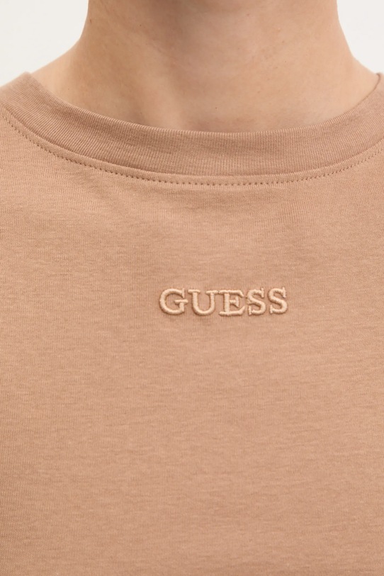 Памучен топ Guess GELSEY V5RP14.KCOI1 кафяв