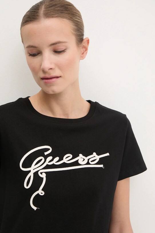 Guess tricou din bumbac MISTY negru V5RI15.I3Z14