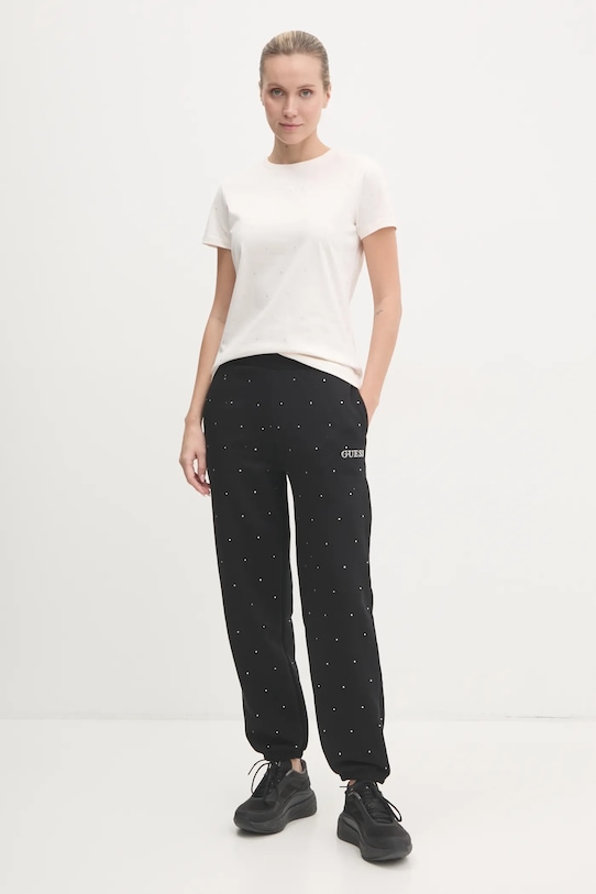 Μπλουζάκι Guess RHINESTONES V5RI18.I3Z14 μπεζ SS25