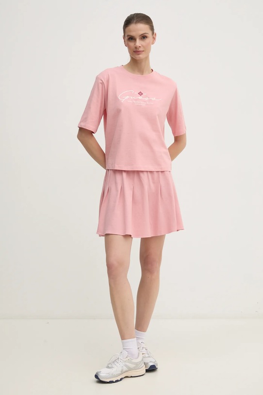 Guess tricou din bumbac V5RI12.I3Z14 roz SS25