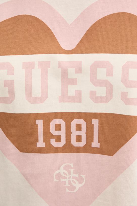 Guess t-shirt bawełniany MONICA V5RI01.I3Z14 beżowy