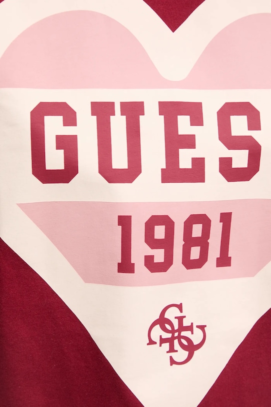 Guess tricou din bumbac MONICA V5RI01.I3Z14 burgundia