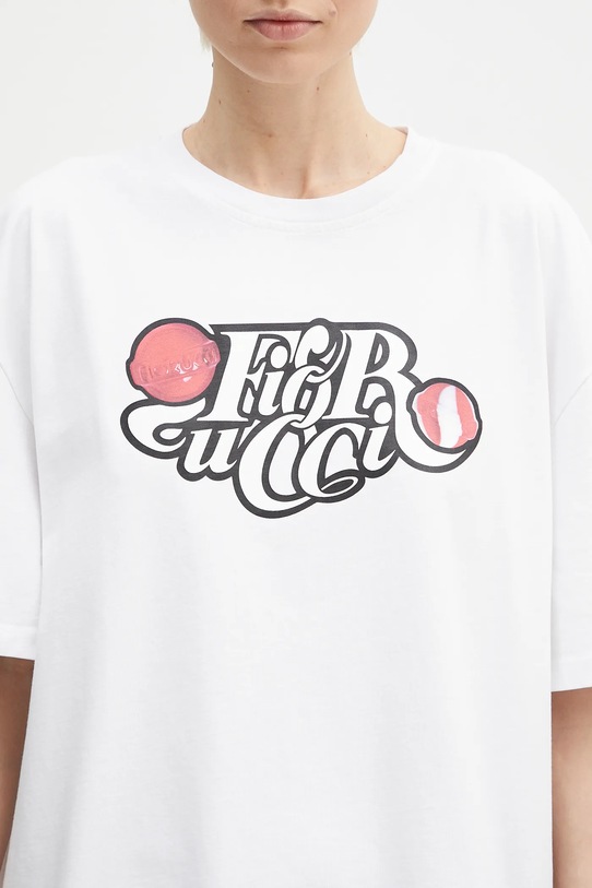Fiorucci tricou din bumbac Curly Lollipop Logo Boxy Fit T-Shirt alb U02SPTSH103CJ01WH10