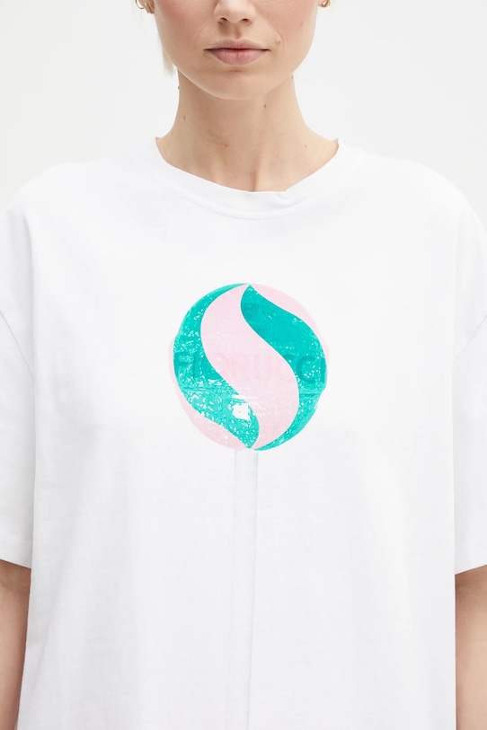 Fiorucci t-shirt in cotone Big Lollipop Print Boxy T-Shirt bianco U02SPTSH103CJ01WH04
