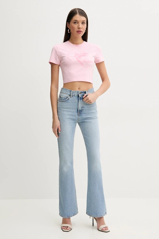 Bavlnené tričko Fiorucci Cupid Print Cropped T-Shirt W02SPTSH094CJ03PN02 ružová SS25