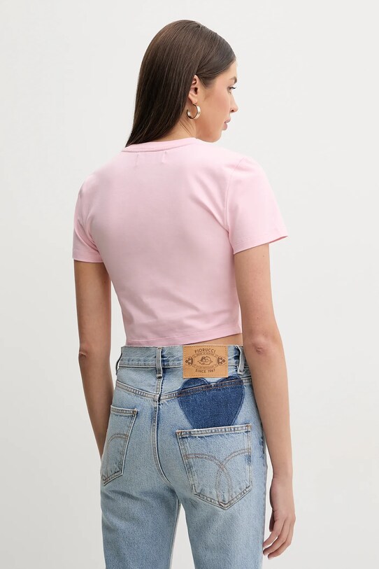 Oblačila Bombažna kratka majica Fiorucci Cupid Print Cropped T-Shirt W02SPTSH094CJ03PN02 roza