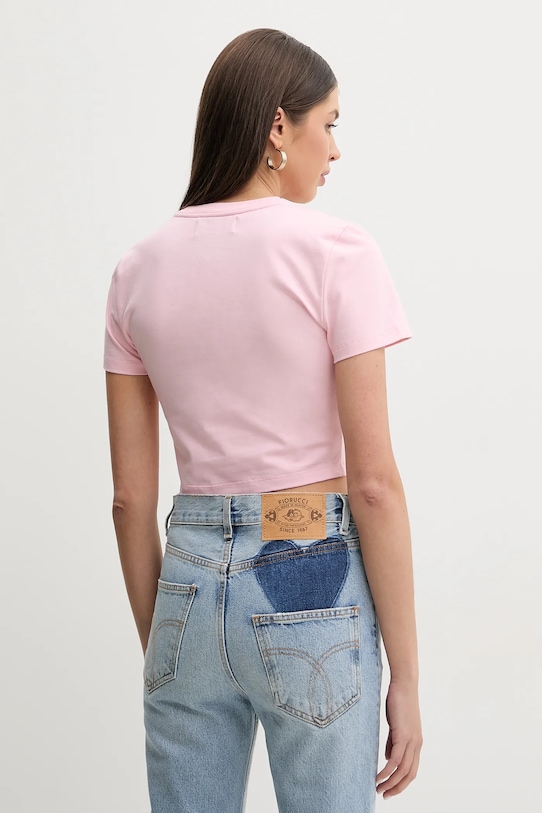 Oblečení Bavlněné tričko Fiorucci Cupid Print Cropped T-Shirt W02SPTSH094CJ03PN02 růžová