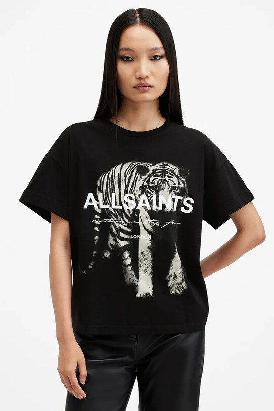 AllSaints t-shirt bawełniany KIT BRIAR nadruk czarny W151JB