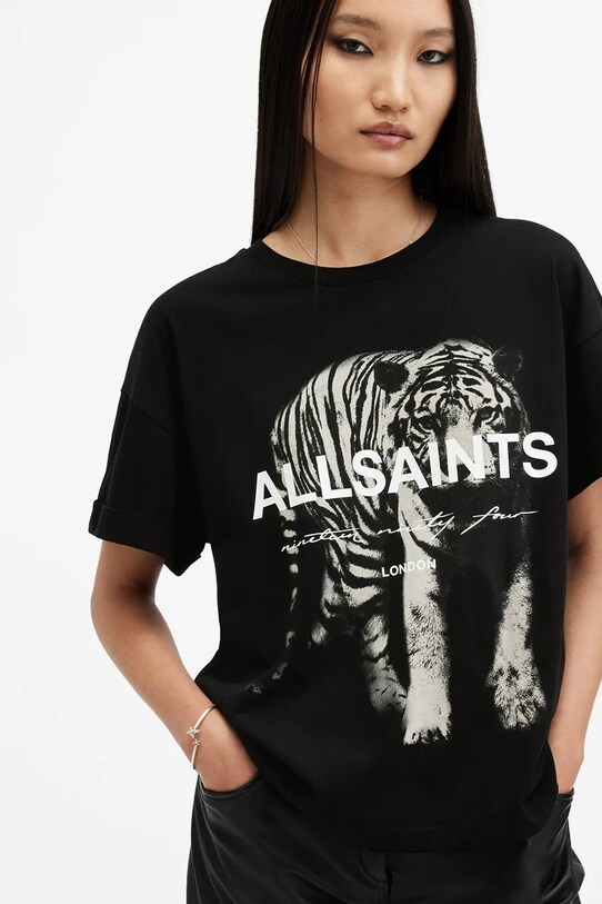 AllSaints t-shirt bawełniany KIT BRIAR W151JB czarny SS25