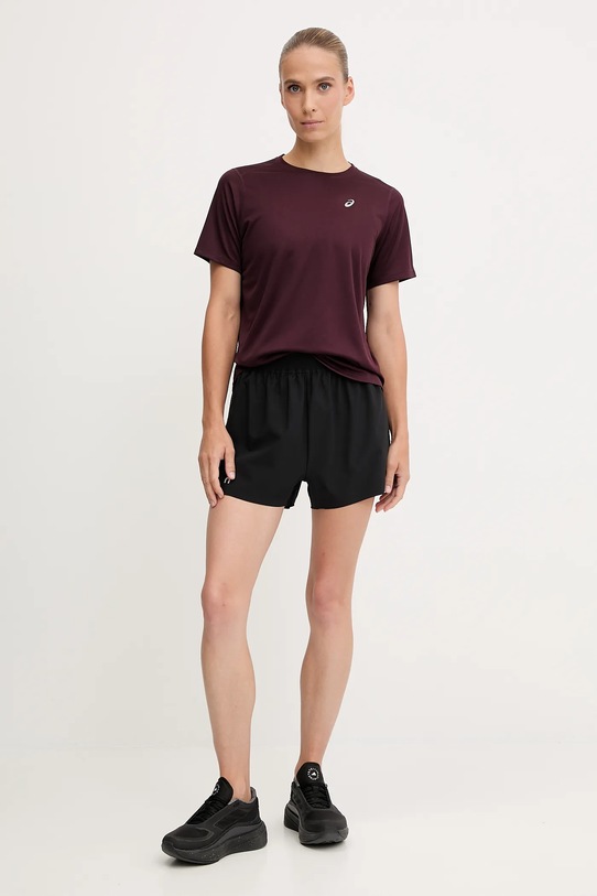 Asics t-shirt do biegania Core 2012D170 bordowy AW25