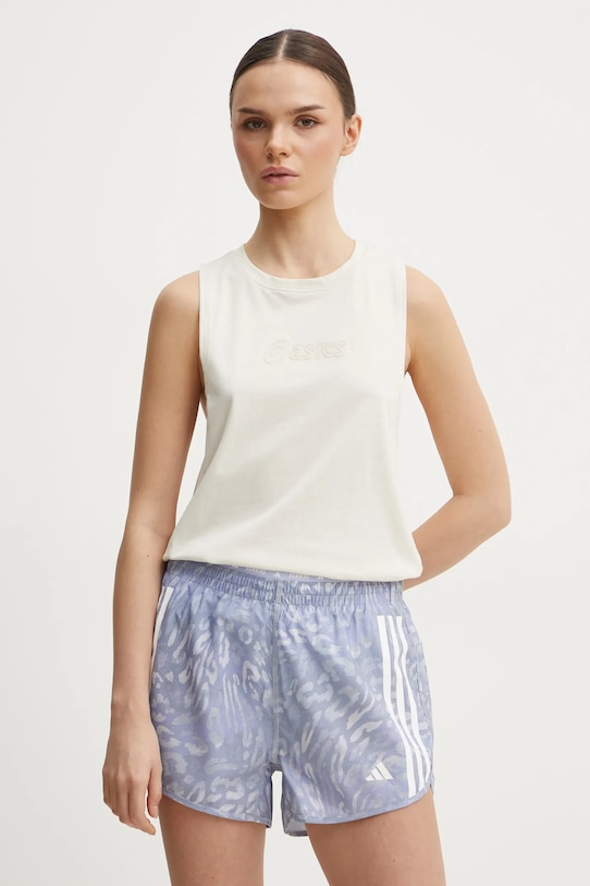 Asics top treningowy Logo pozostałe beżowy 2032C942