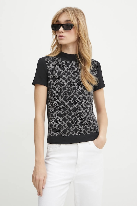 Guess tricou imprimeu negru W5RI15.J1314