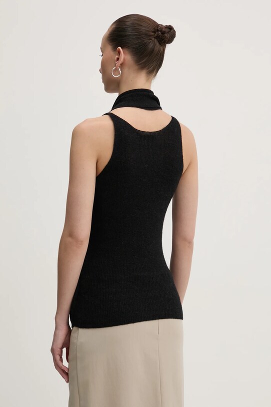 Bluza s dodatkom vune Heliot Emil crna SS25.W.07.072.BLK01