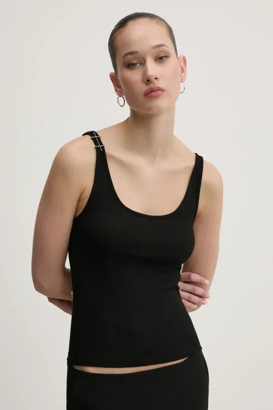 Heliot Emil top round neck black SS25.W.09.133.BLK01