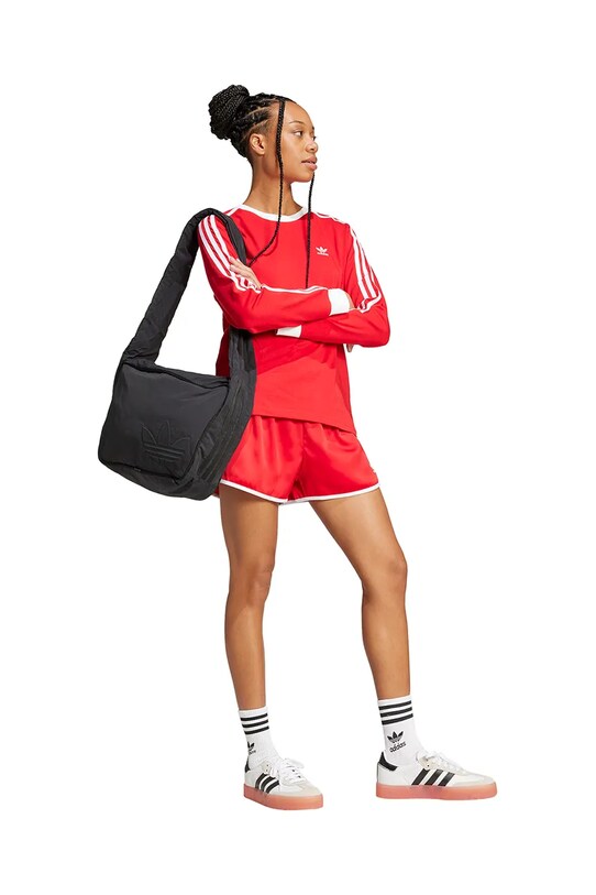 Bavlnené tričko s dlhým rukávom adidas Originals Adicolor 3-Stripe Regular Longsleeve JC5777 červená