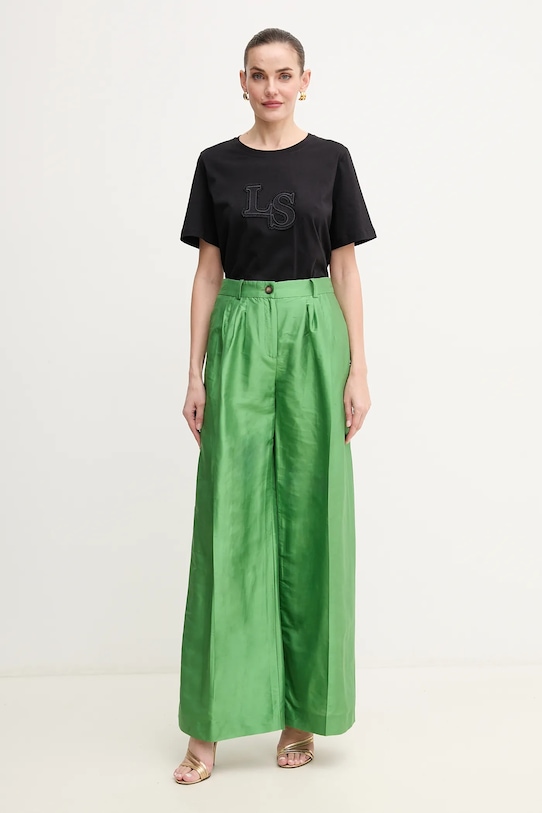 Luisa Spagnoli t-shirt bawełniany 542081 czarny SS25