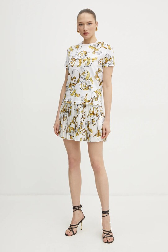Tričko Versace Jeans Couture 78HAH613.JS458 biela SS25
