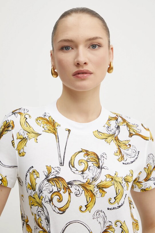 Tričko Versace Jeans Couture biela 78HAH613.JS458