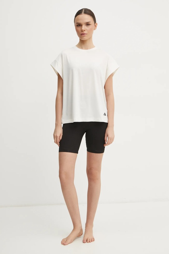 adidas Performance tricou yoga JL7799 bej SS25