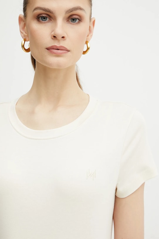 Bavlnené tričko Marella LANGUE krémová 2513971025