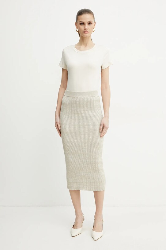 Marella tricou din bumbac LANGUE 2513971025 bej SS25