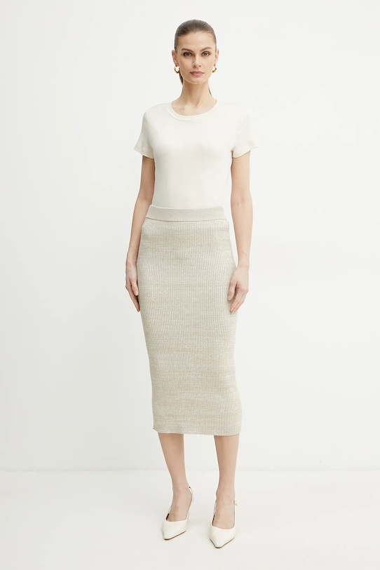 Marella tricou din bumbac LANGUE 2513971025 bej SS25