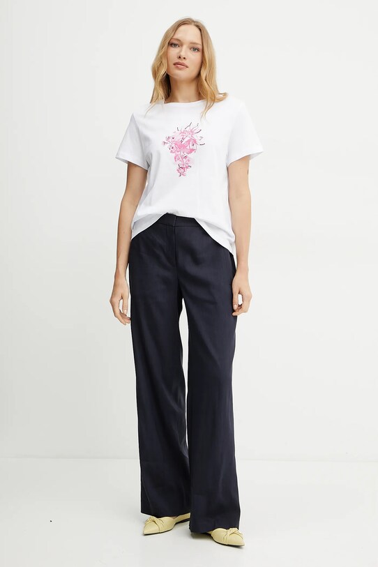 Βαμβακερό μπλουζάκι Marella Emme by Marella 2515971042 λευκό SS25