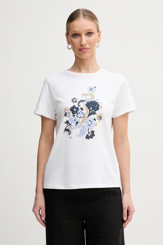 Marella tricou din bumbac Emme by Marella imprimeu alb 2515971071