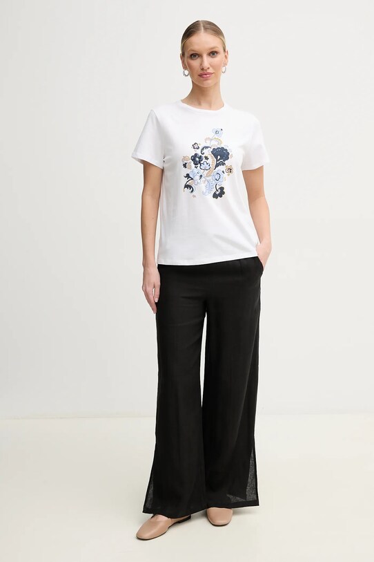 Marella tricou din bumbac Emme by Marella 2515971071 alb SS25
