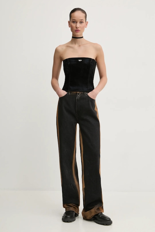 Diesel top bawełniany DE-VILLE TANK TOP A12774.068QY granatowy SS25