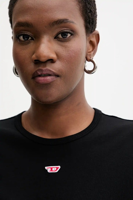 Diesel t-shirt bawełniany T-UNCUTIE-LONG-D T-SHIRT czarny A14962.0GRAI