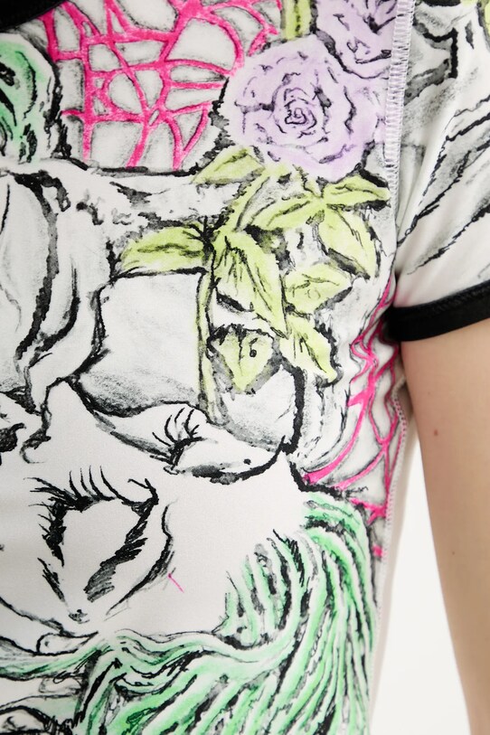 Тениска Diesel T-UNCUTIE-LONG-Q2 T-SHIRT бял A16636.0KNAU