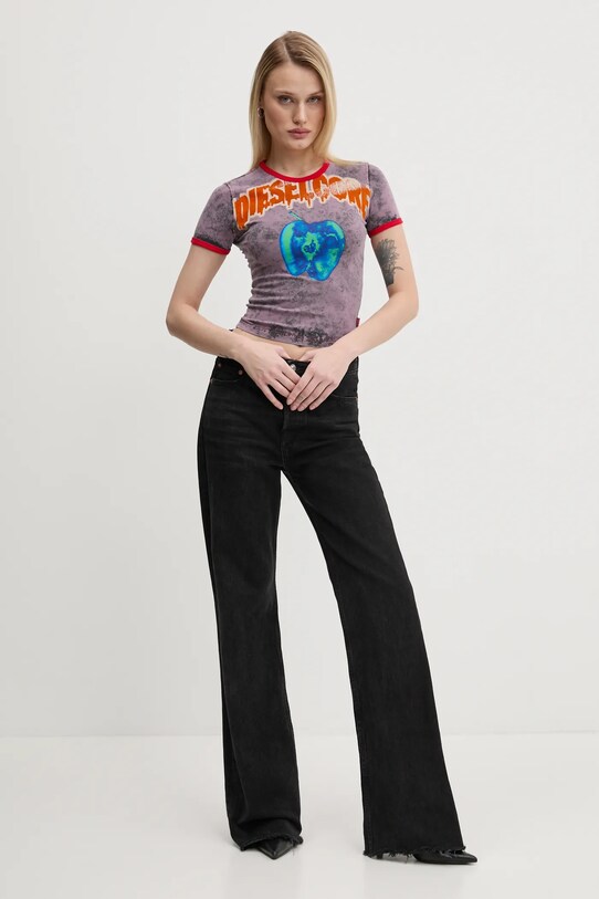 Tričko Diesel T-UNCUTIES-SHORT-Q1 T-SHIRT A16825.0JQAU ružová SS25