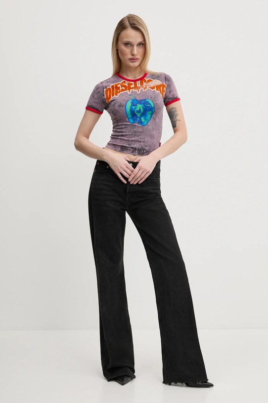 Футболка Diesel T-UNCUTIES-SHORT-Q1 T-SHIRT A16825.0JQAU розовый SS25