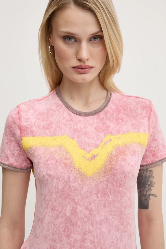 Тениска Diesel T-UNCUTIE-LONG-Q3 T-SHIRT розов A17316.0SLBB